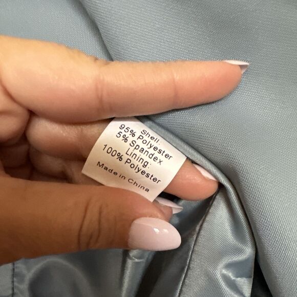 Allegra K Open Front Cardigan Jacket Work Office Business Suit Blazer Blue Sz M - Picture 11 of 16